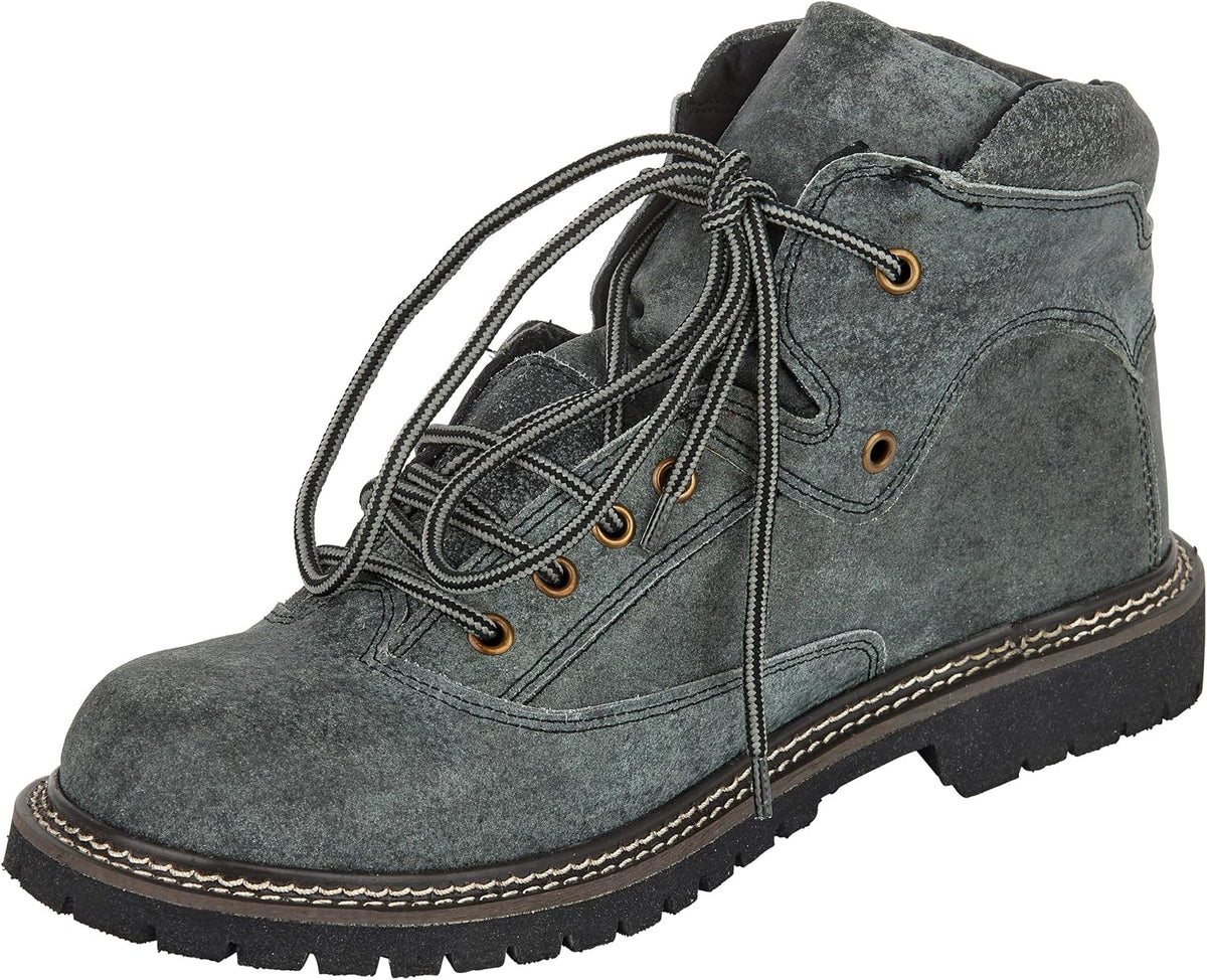 Men's Oktoberfest traditional shoes, grey suede Haferlschuh