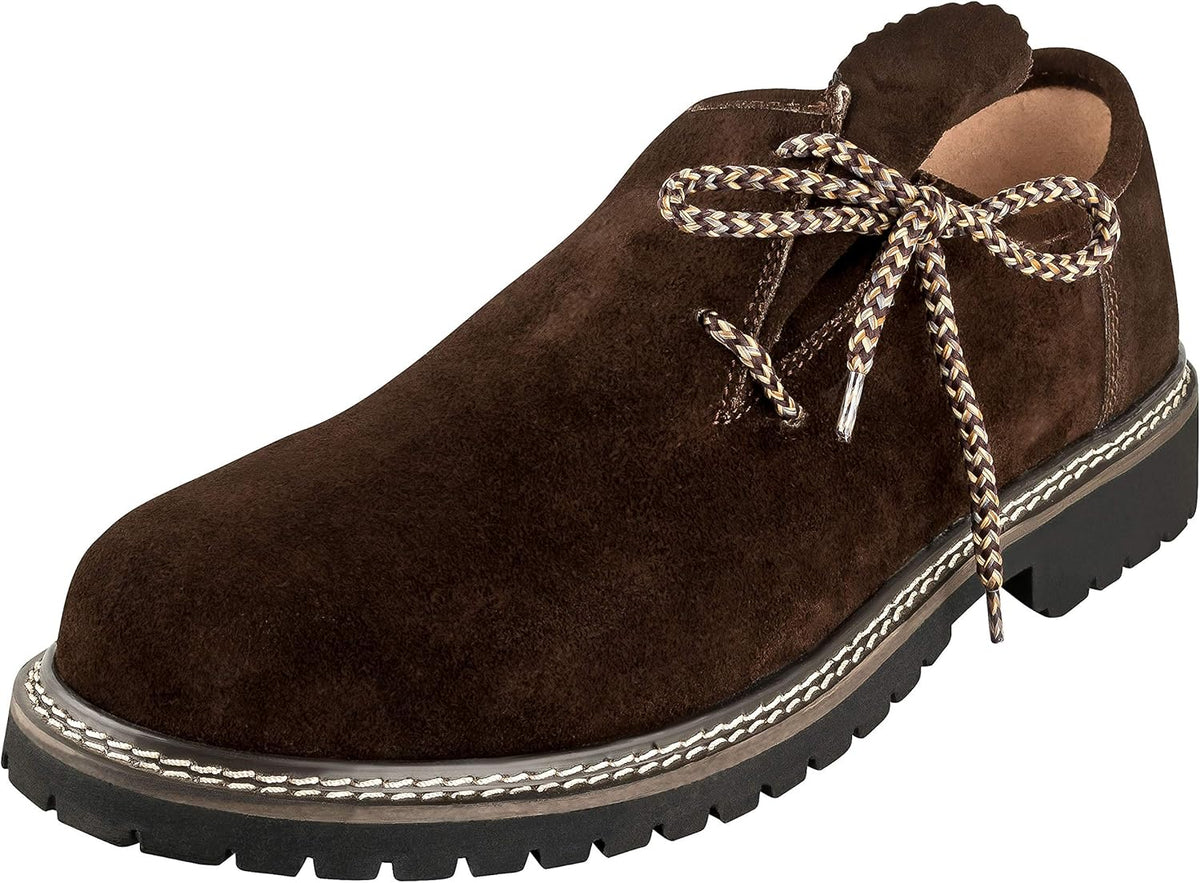 Men's Haferl shoes for Oktoberfest, suede traditional footwear black