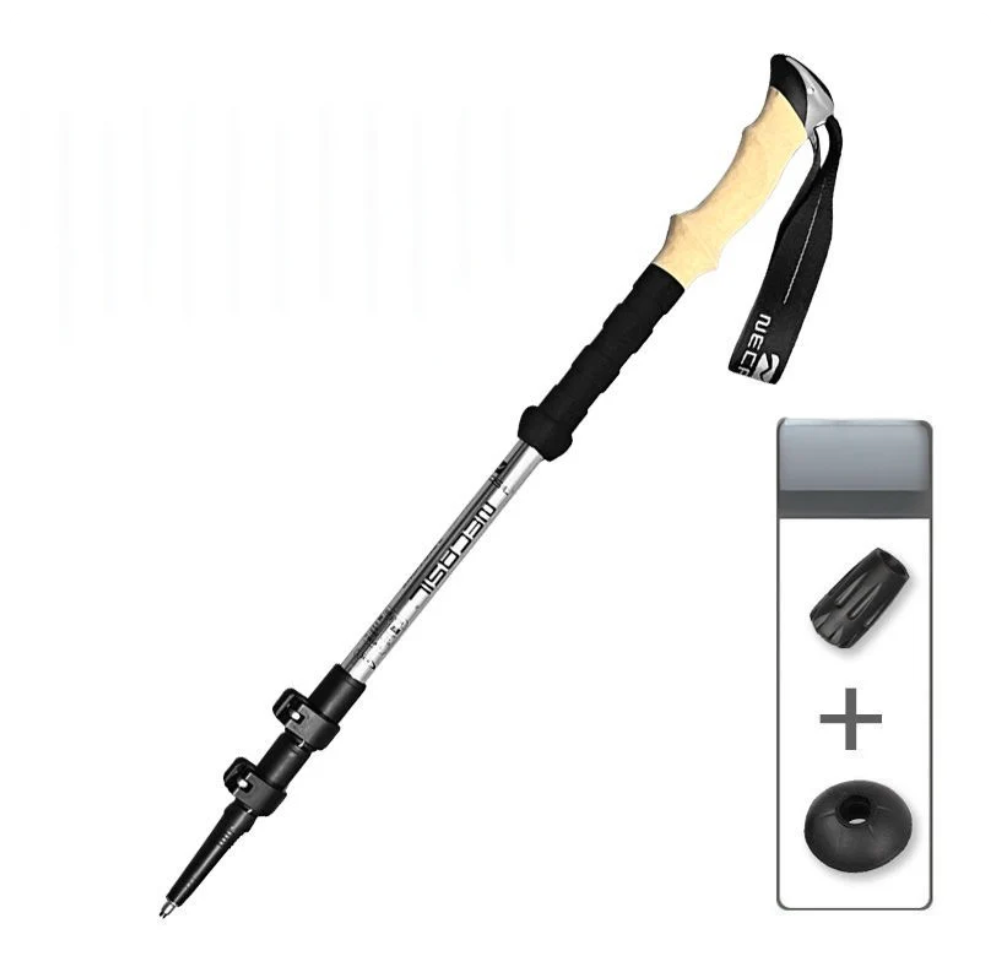 Lightweight trekking poles, set of 2 – Adjustable, foldable, made of aluminum with EVA grip