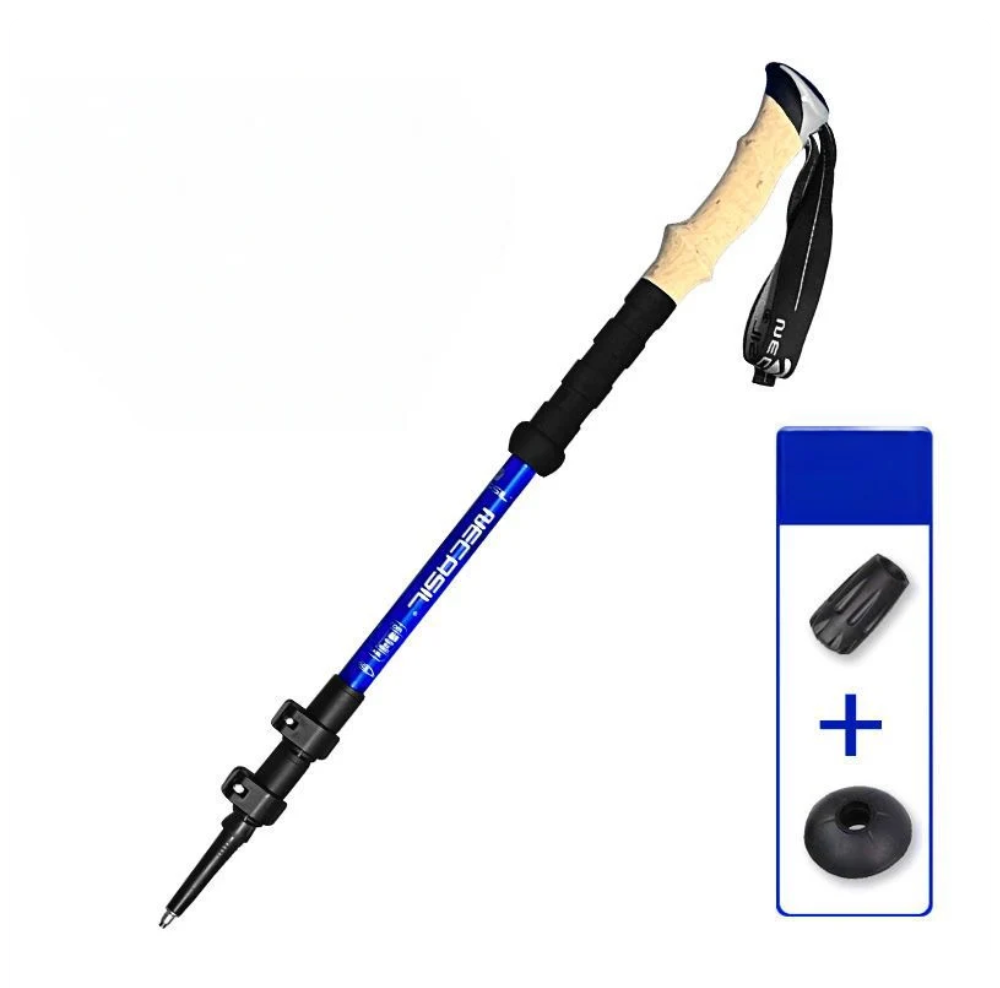Lightweight trekking poles, set of 2 – Adjustable, foldable, made of aluminum with EVA grip