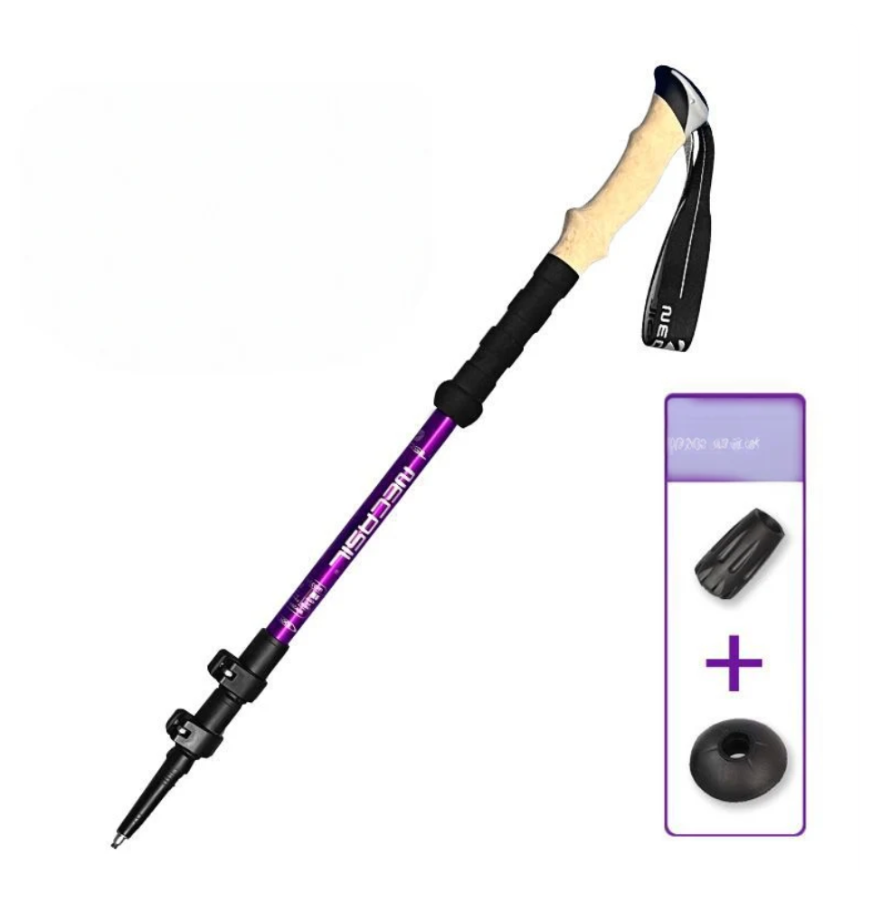 Lightweight trekking poles, set of 2 – Adjustable, foldable, made of aluminum with EVA grip
