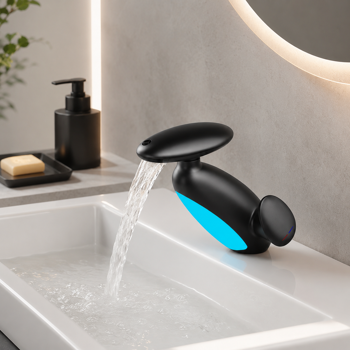 Wasserhahn Design aus Messing mit LED-Beleuchtung