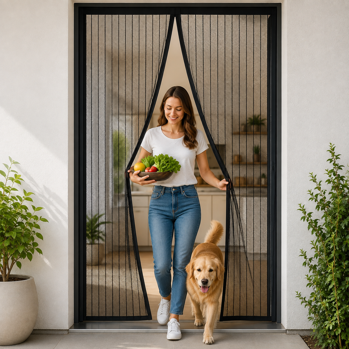 Magnetic Fly Screen Door – Drill-free, Self-closing & Pet-friendly for Balcony & Patio Doors