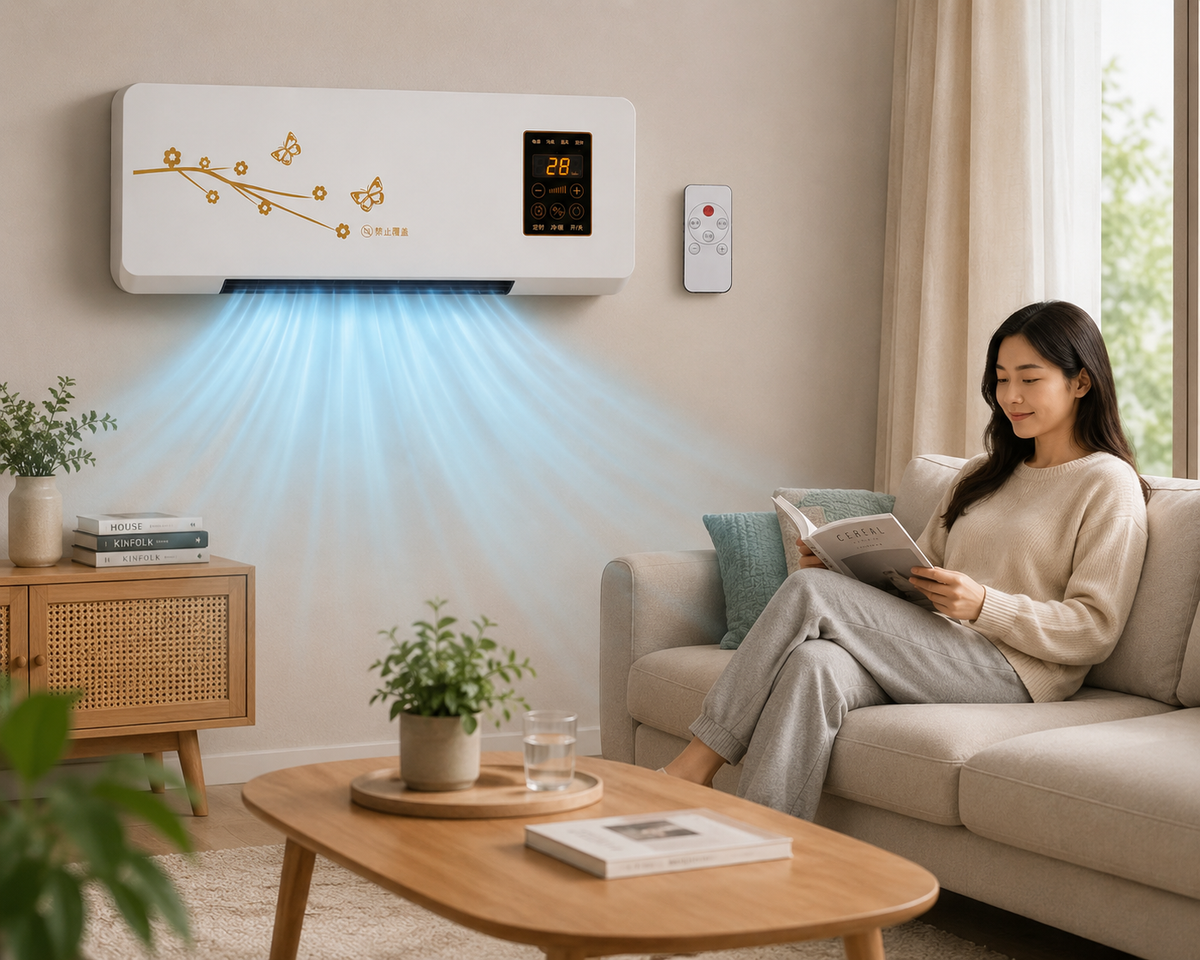 Portable air conditioner with heating function – air cooling & heating unit with remote control, timer & PTC heater