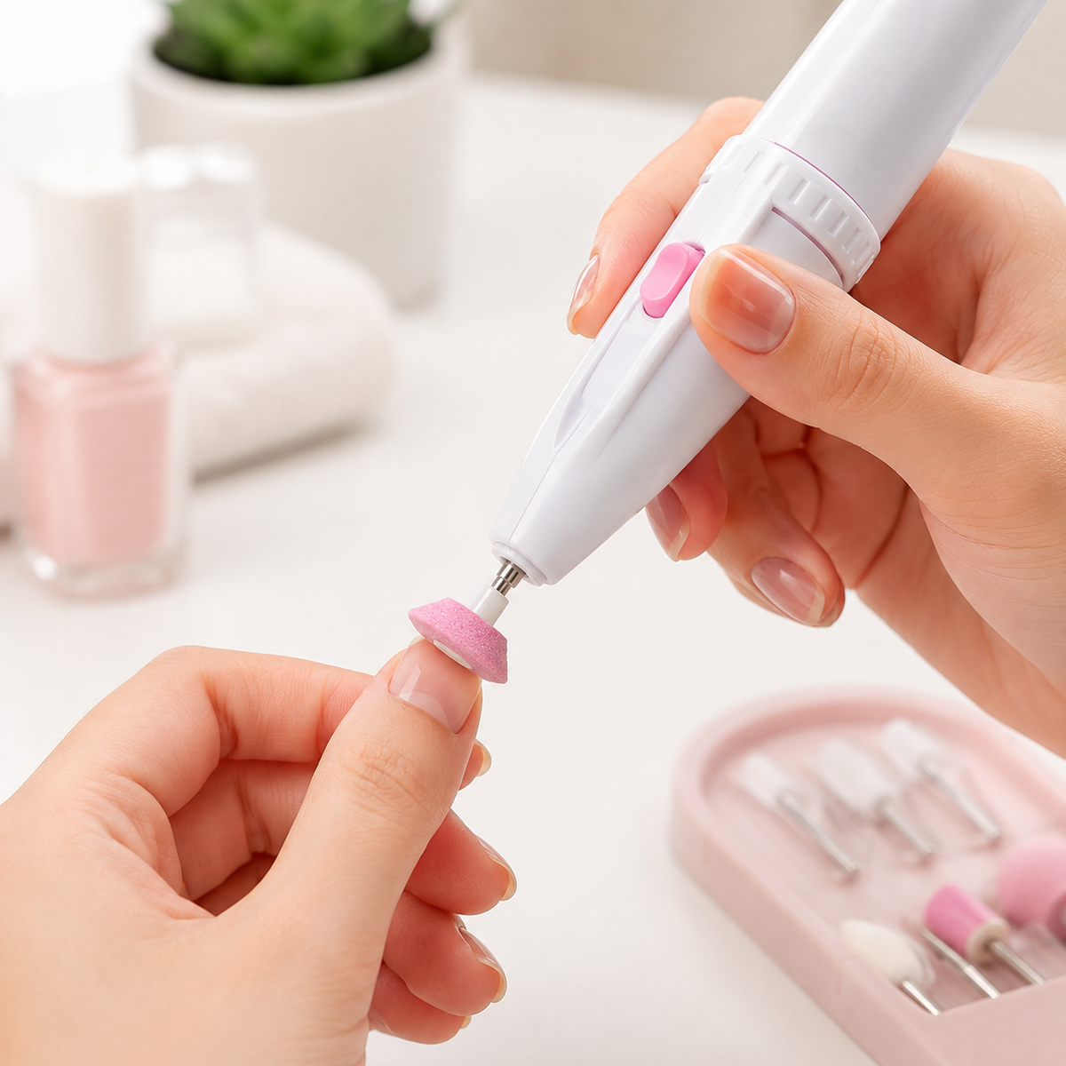 Electric nail file – 5 attachments for manicure, pedicure & nail care
