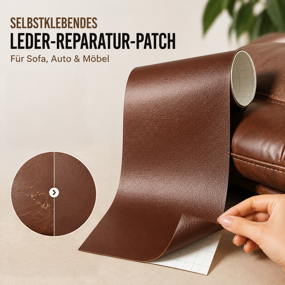 Self-adhesive leather repair patches for sofa, car & furniture*