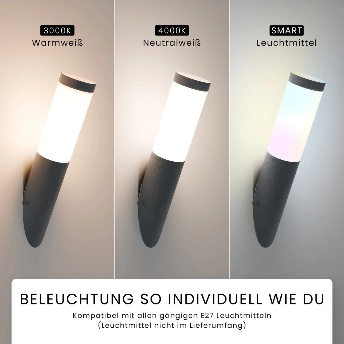Wandleuchte WAVO Nahaufnahme E27 Fassung