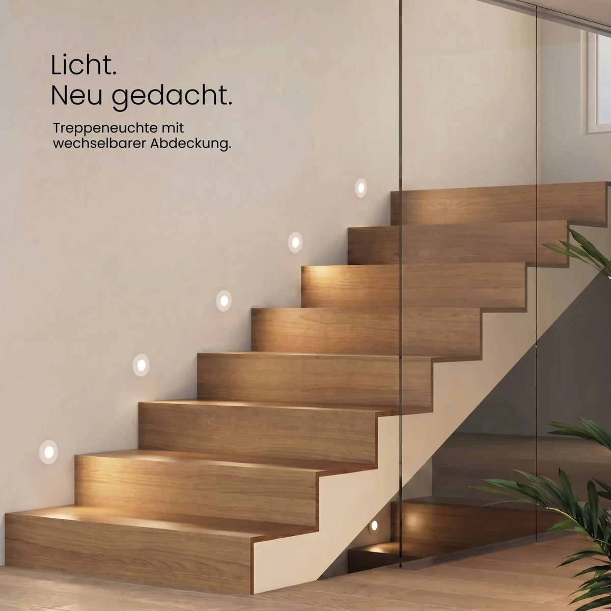 MODU recessed step light, round, interchangeable cover, IP44