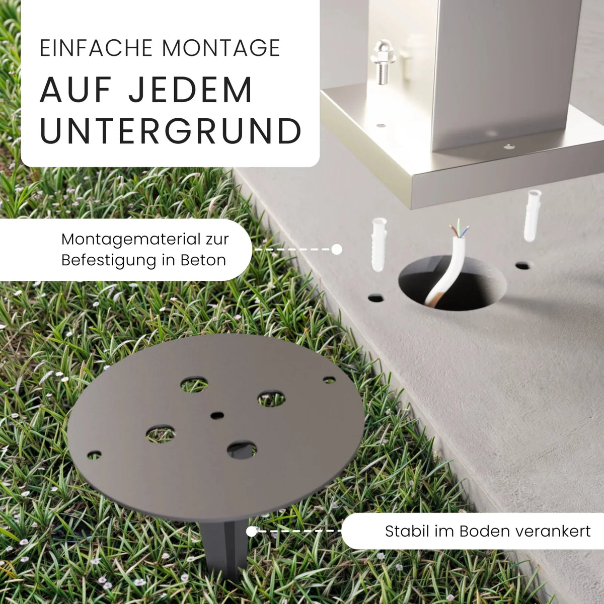 Wegeleuchte TAVO mit Sensor im Gartenweg installiert