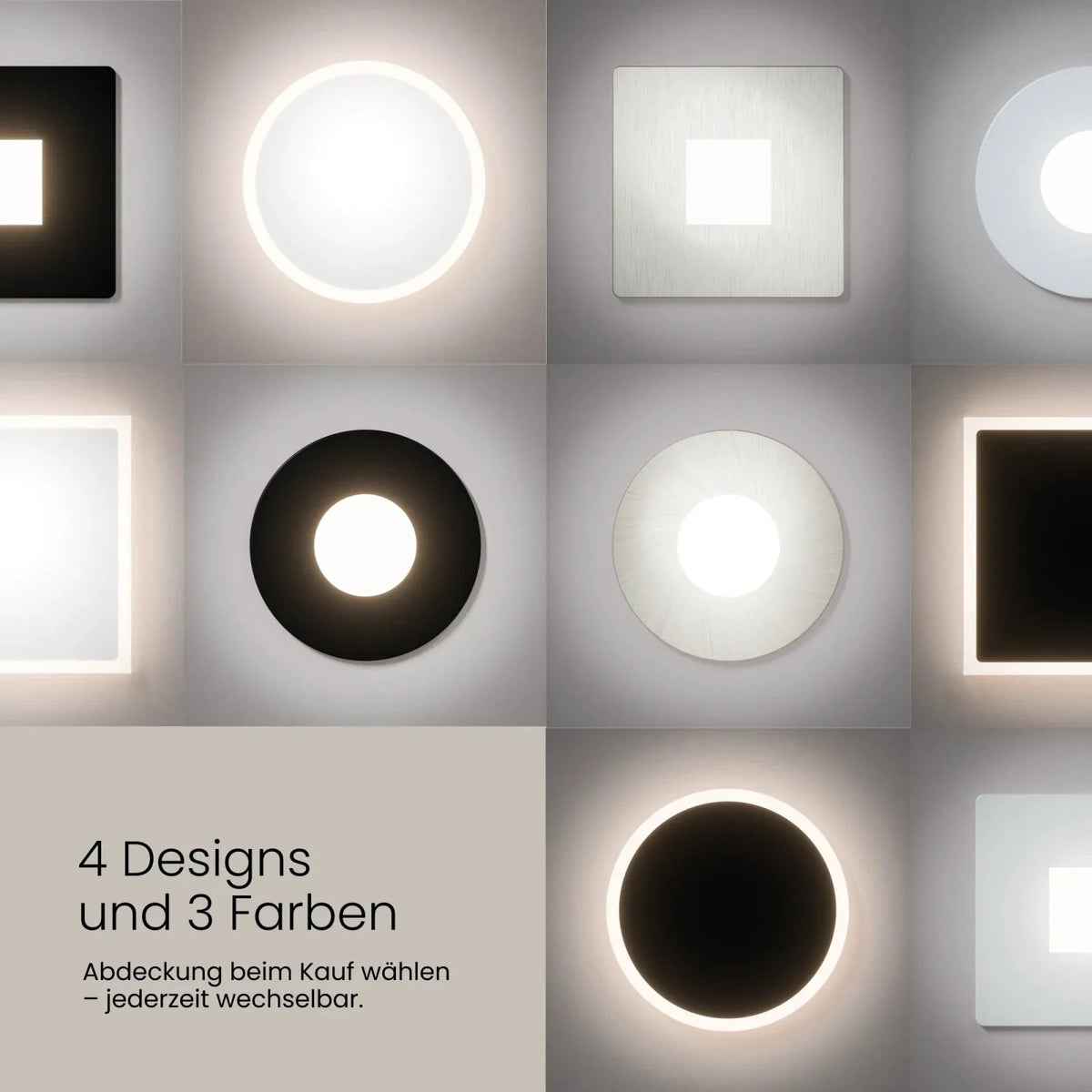 MODU recessed step light, round, interchangeable cover, IP44