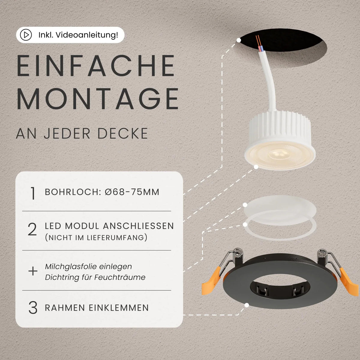 Einbaustrahler NUA Nahaufnahme Gehäuse