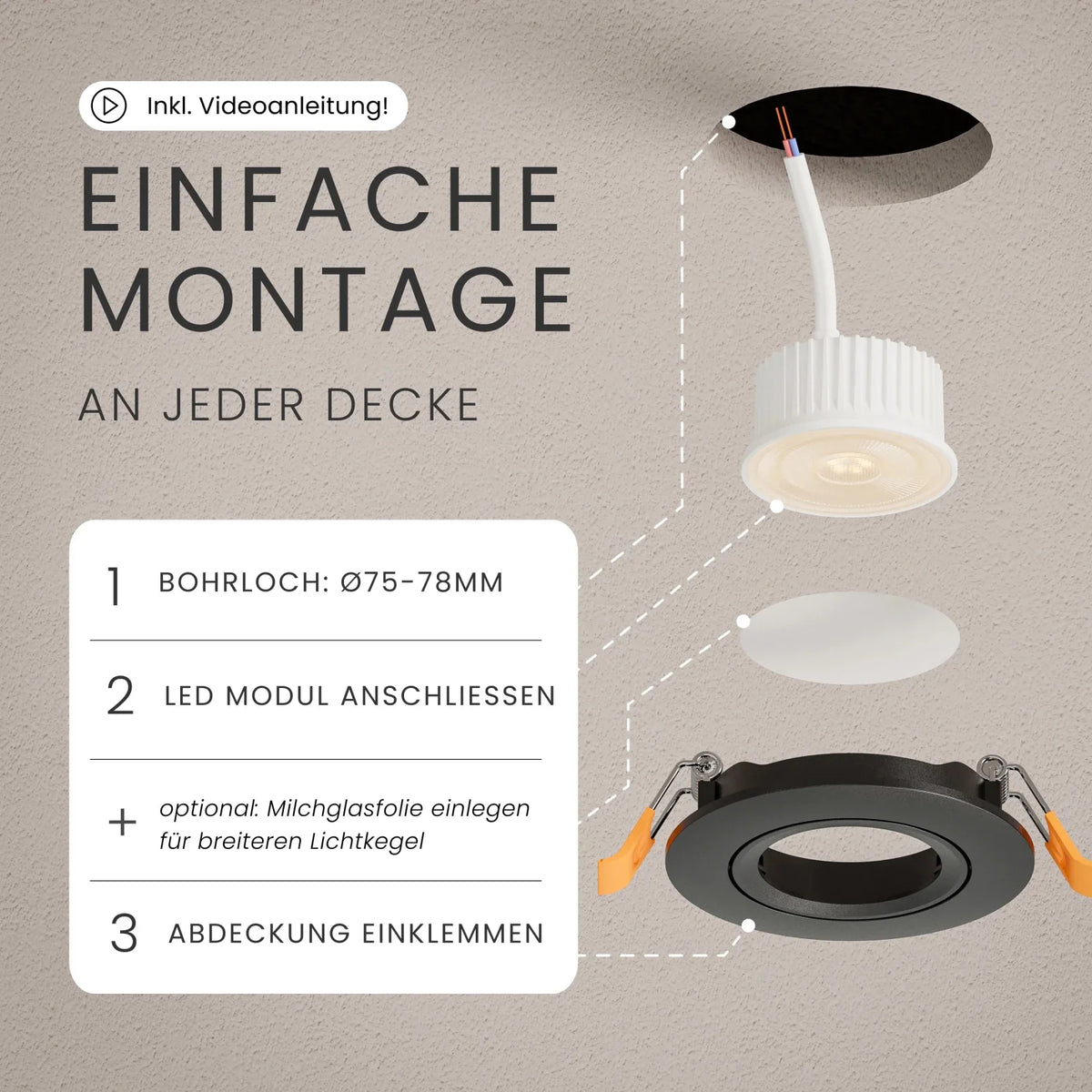 Einbaustrahler NUO Lichtfarben Auswahl