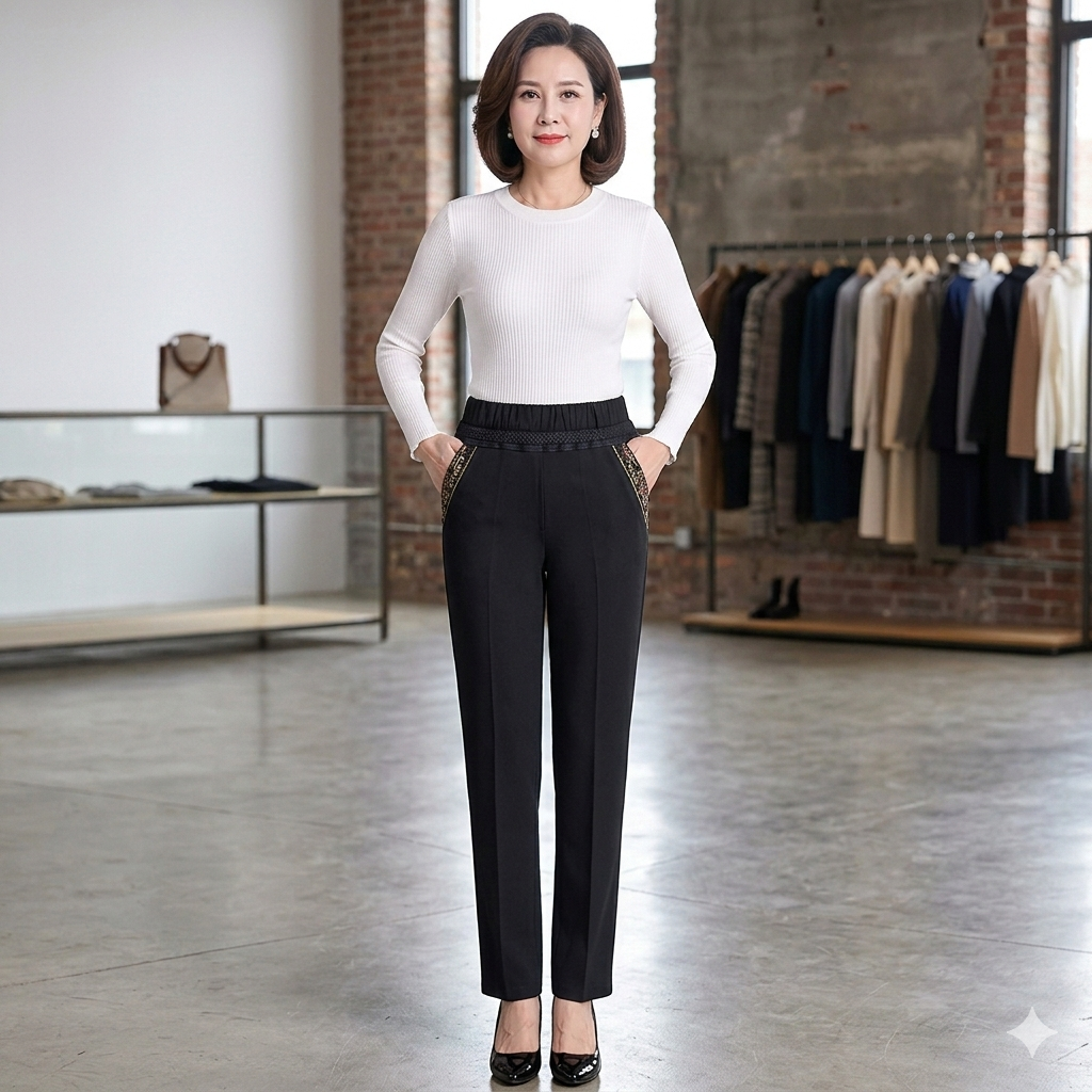 CasualJeans High-Waisted Straight-Leg Stretch Jeans