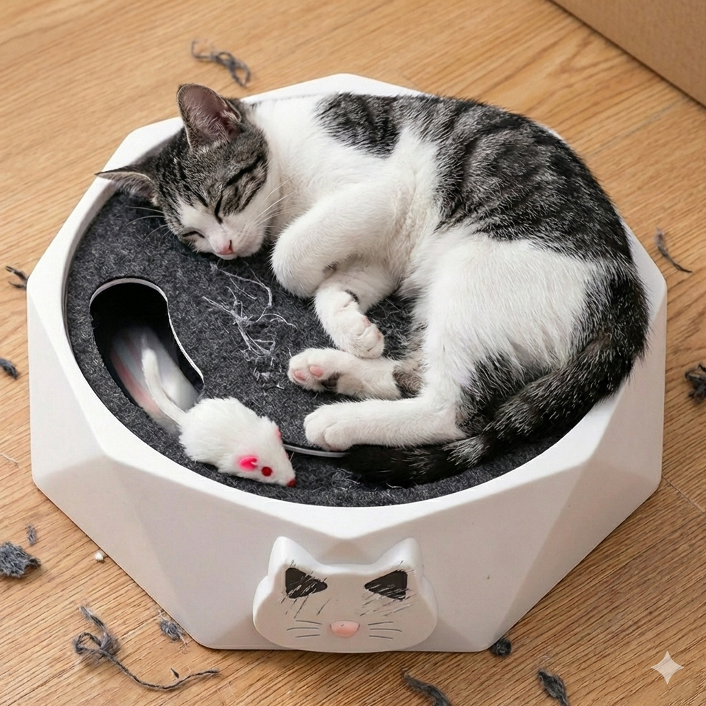 MouseHunting Interactive Cat Toy with Scratching Surface