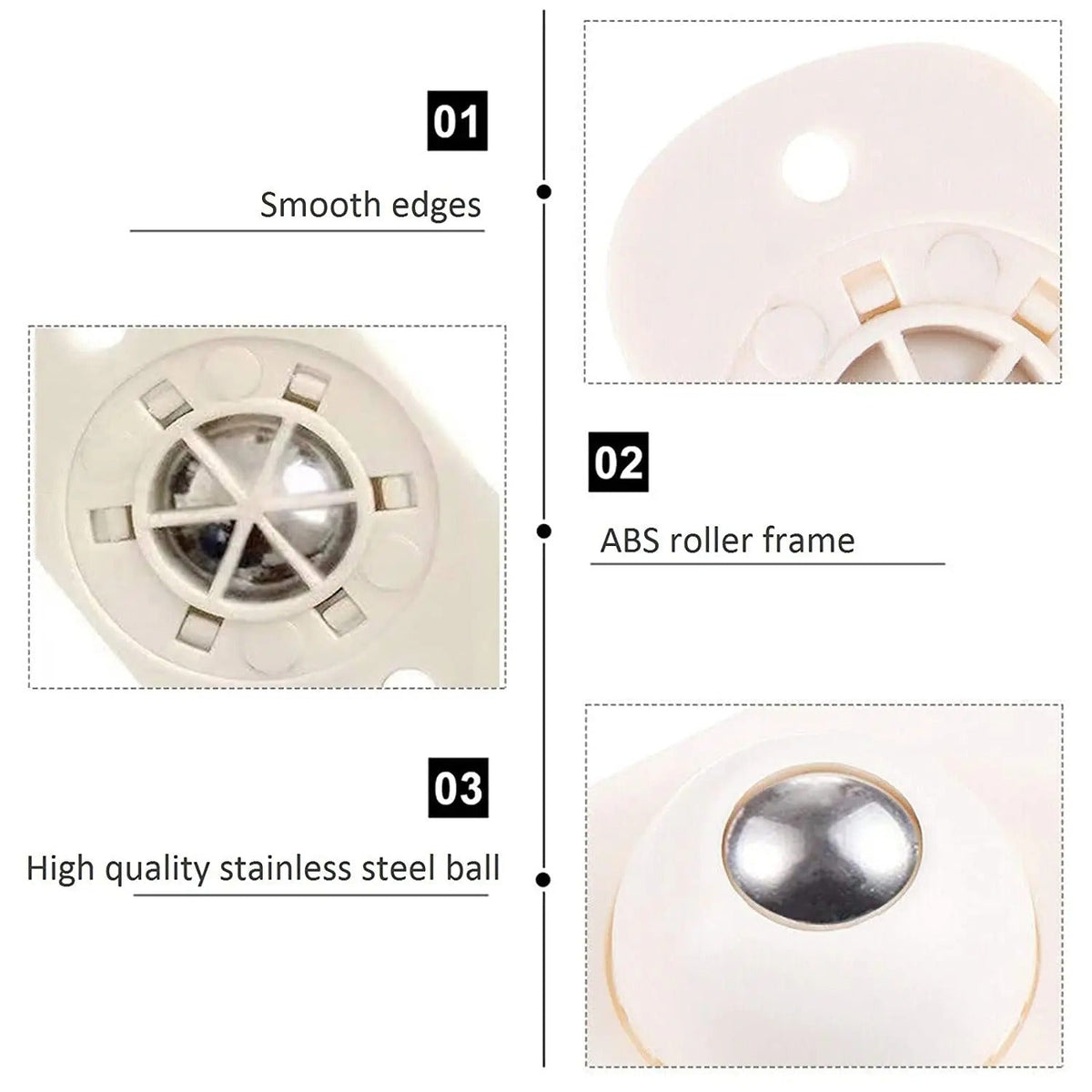 FurnitureWheels – Self-adhesive 360° swivel furniture casters