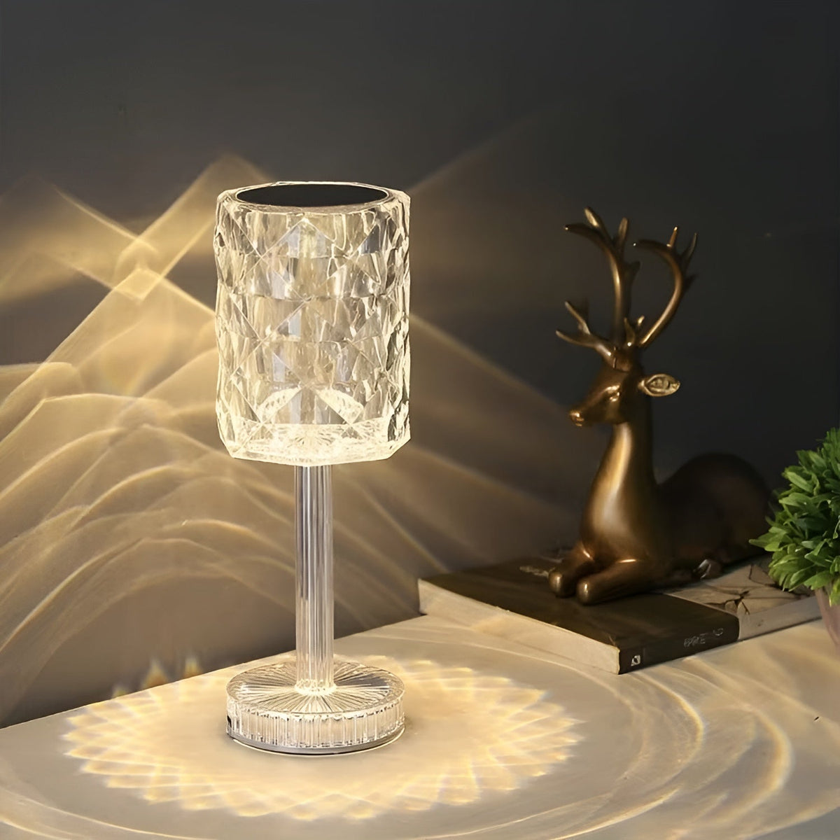 SparkleLamp Crystal LED Lamp with Remote Control, Illuminated Wall Patterns