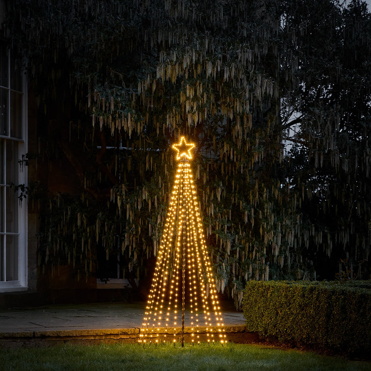 LED Christmas tree for outdoor use, warm white – 1.8 m