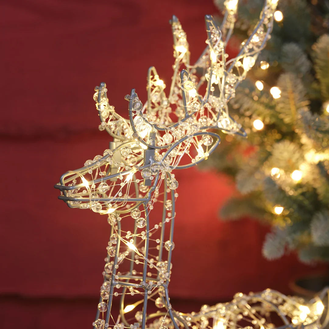 LED Reindeer with Sleigh – Outdoor Christmas Decoration 150 LEDs
