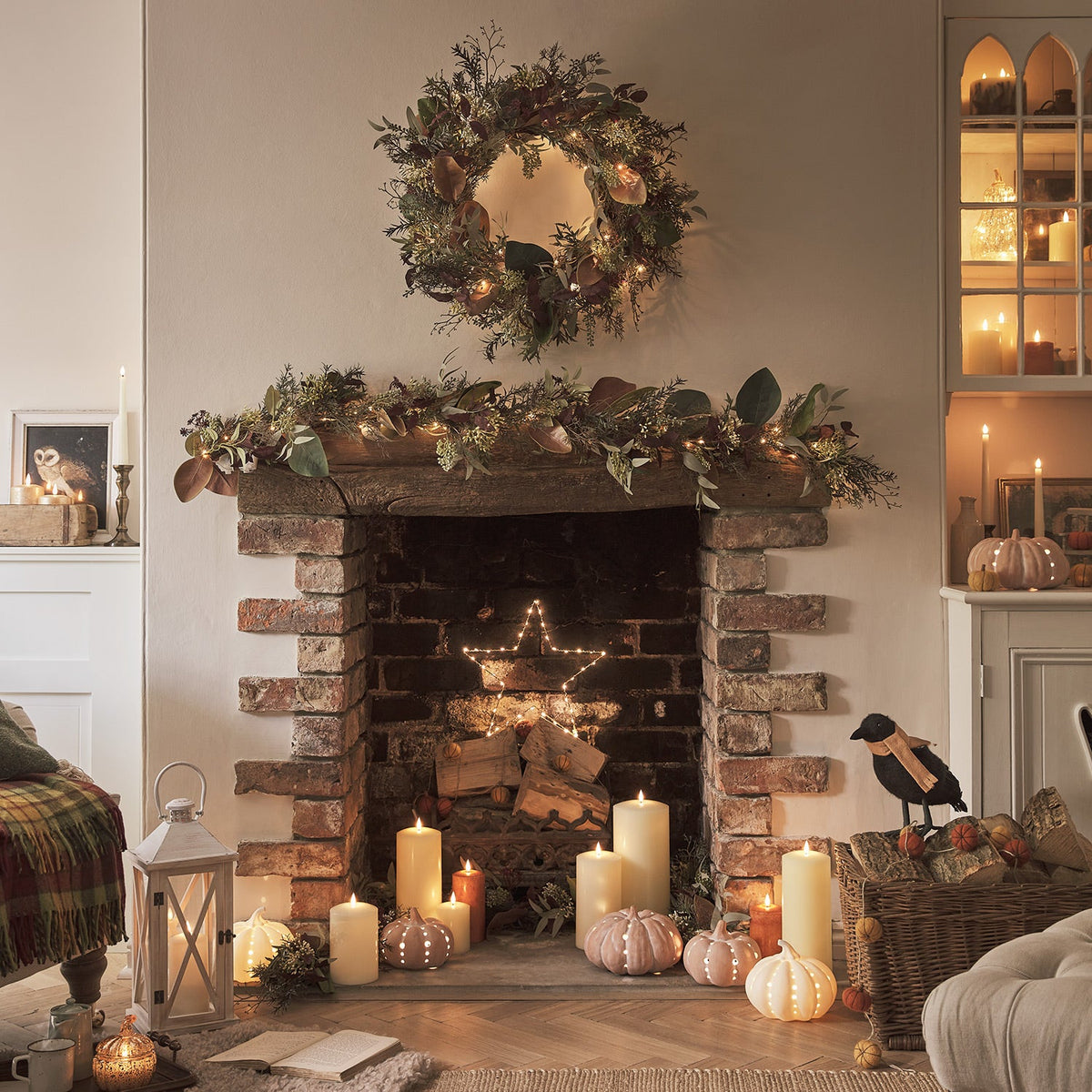 Autumn and winter garland with lighting – 1.5 m