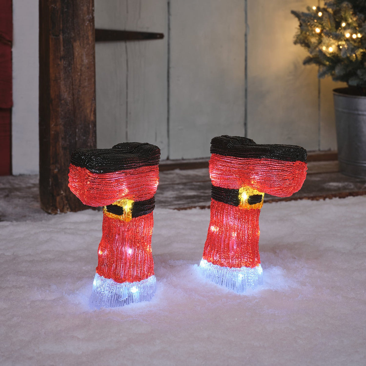 LED Stable Lights Christmas Boot – Set of 2