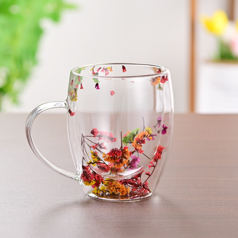 CrystalMug Double-Walled Glass, Insulated Coffee Mug