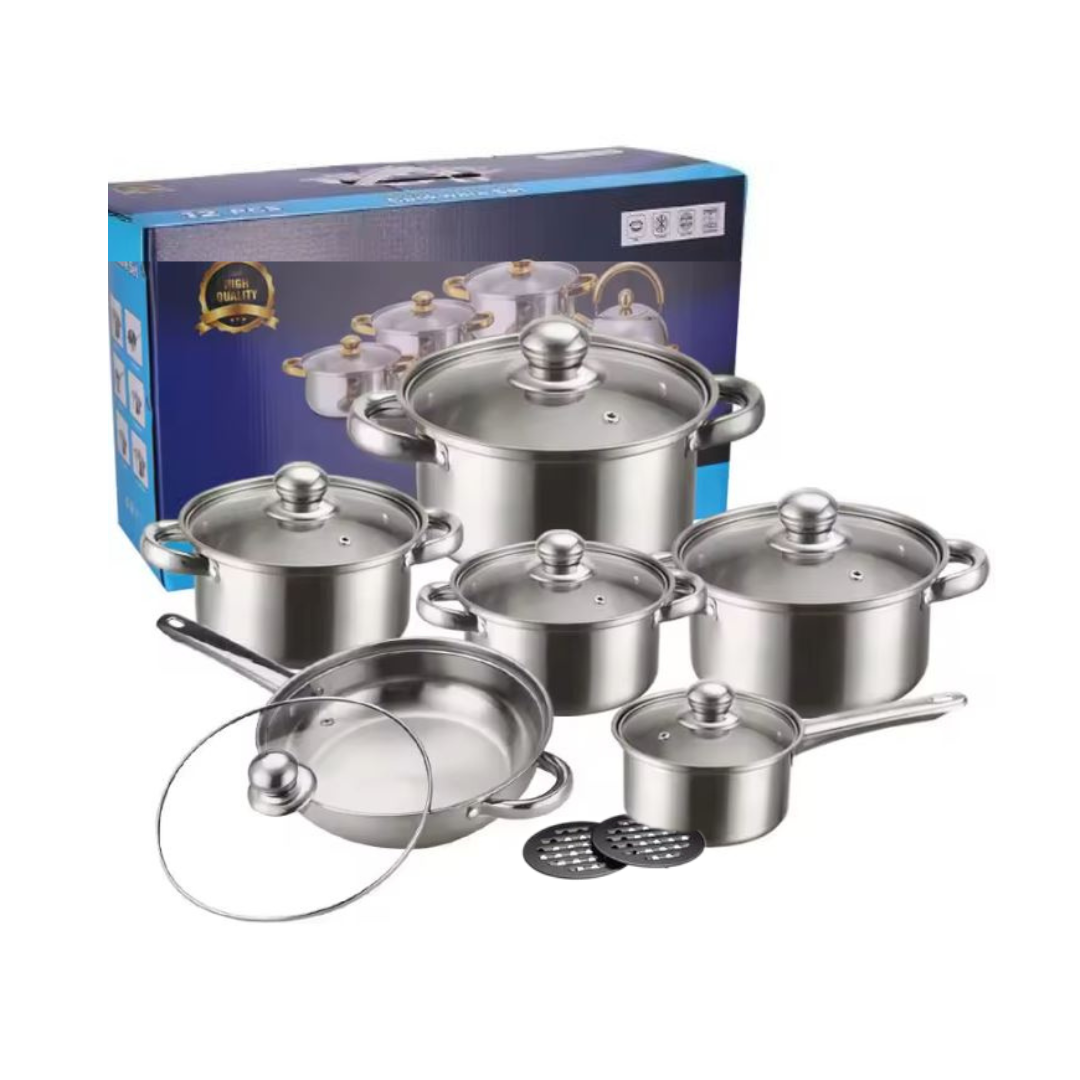 CookingSet 12-Piece Stainless Steel Cookware Set