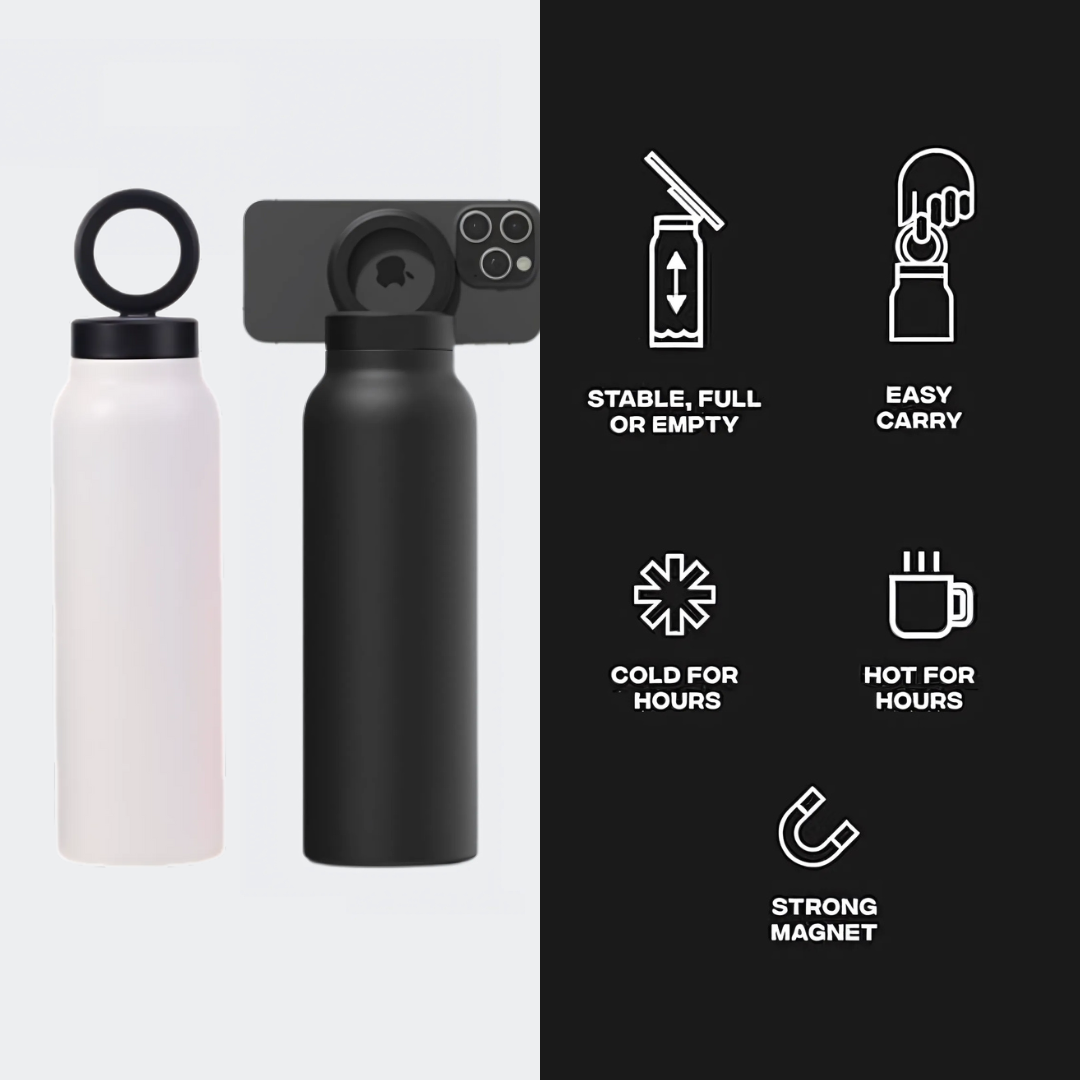 MagneticBottle Insulated Bottle With Magnetic Phone Mount