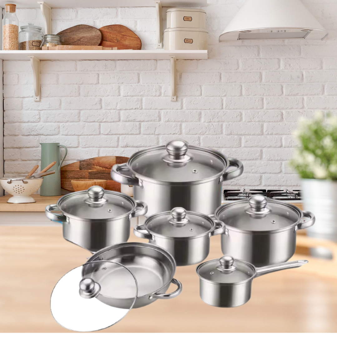 CookingSet 12-Piece Stainless Steel Cookware Set