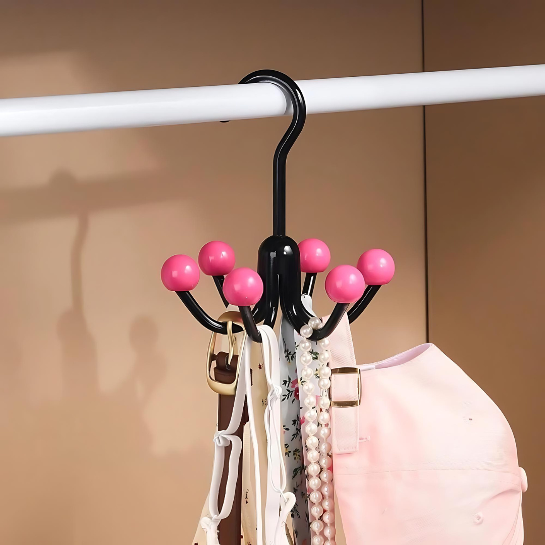 HangerHooks 360° Rotatable Hanger with 6 Hooks