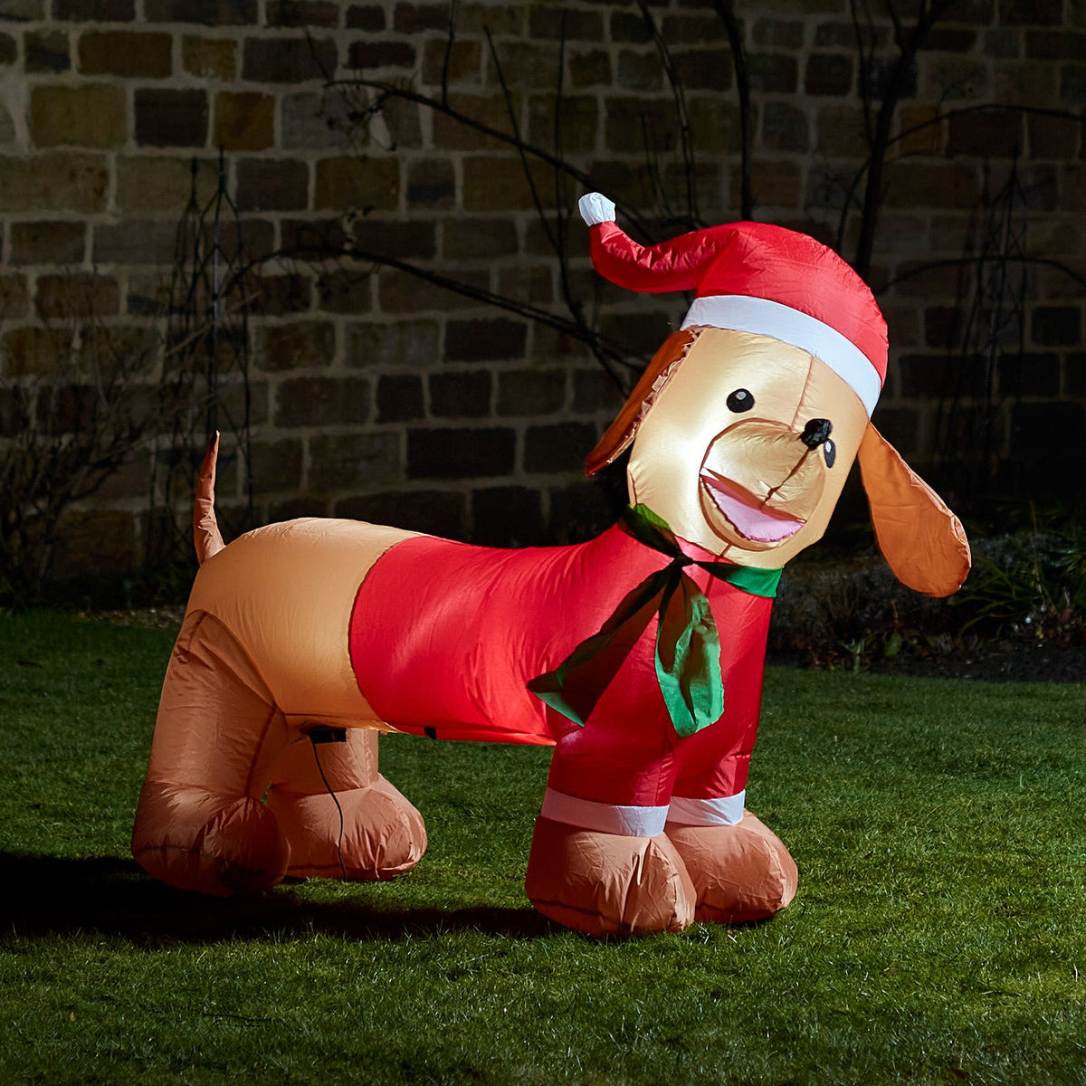 Inflatable LED Dachshund Christmas Figure – 120 cm
