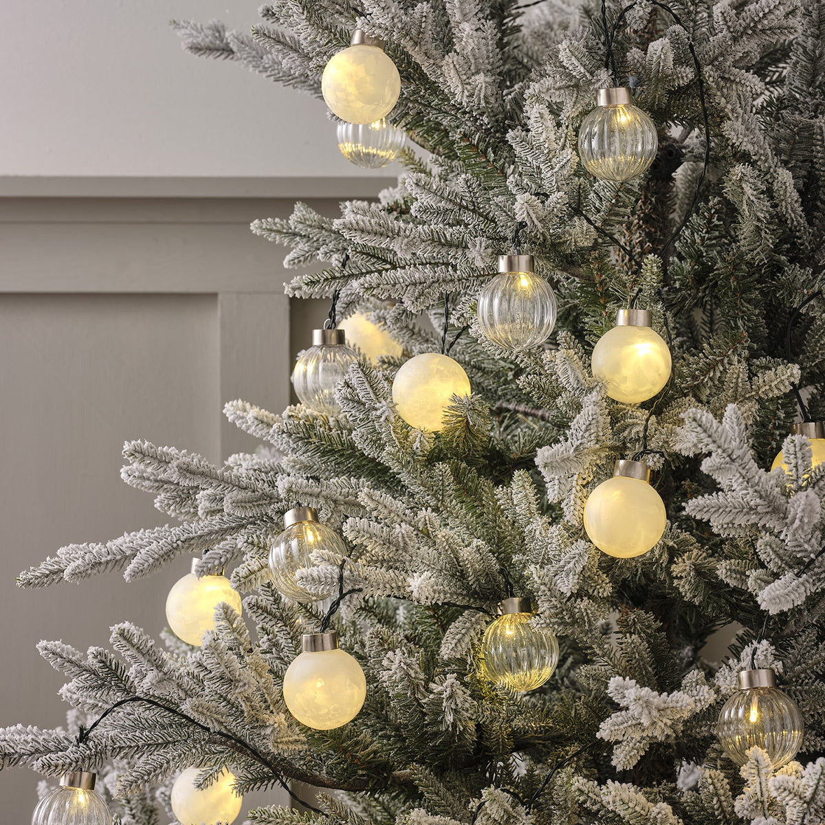 LED Christmas tree bauble fairy lights warm white – 25 count