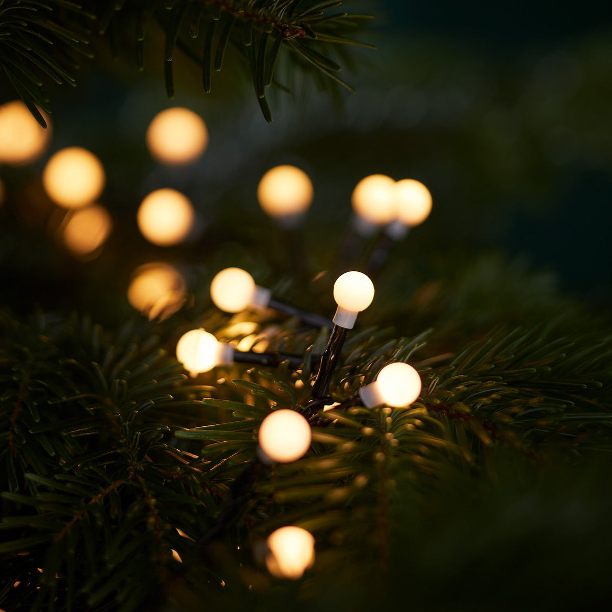 LED compact string lights, spheres, warm white – 500 count