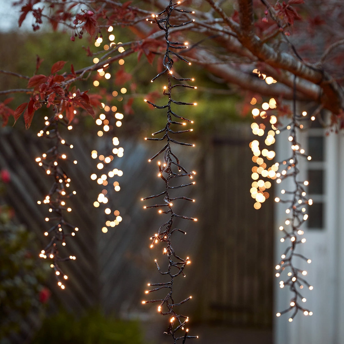 LED Tree Wall Decor Cascade Cluster Light String – Set of 6