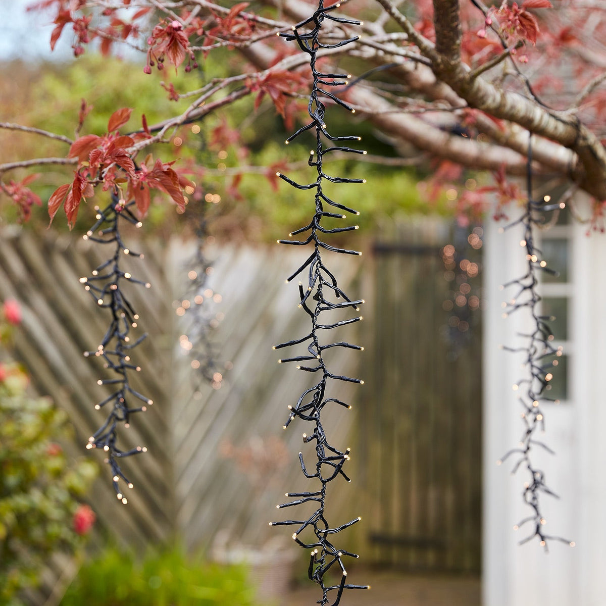 LED Tree Wall Decor Cascade Cluster Light String – Set of 6