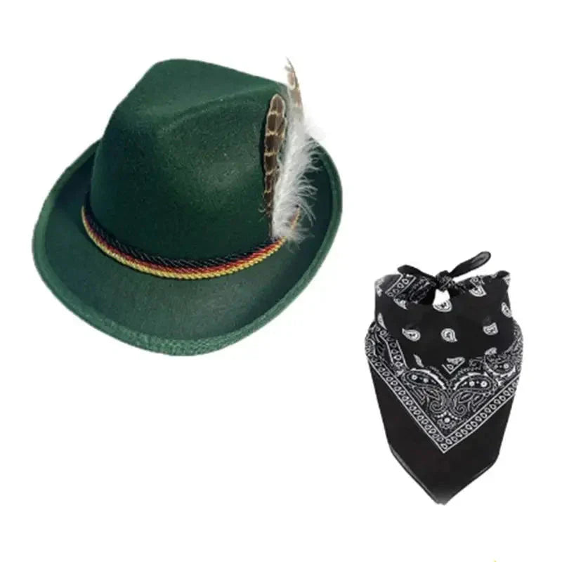 Traditional Oktoberfest Accessory Set, Hat & Scarf, Unisex