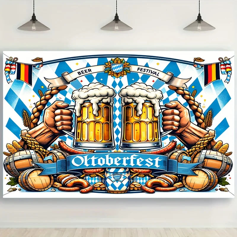 Oktoberfest Banner Bavarian Motif, Weatherproof Decoration