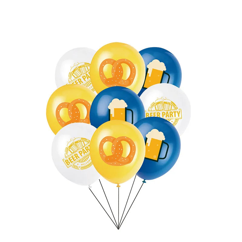 Oktoberfest party decoration set, banner, balloons, cake topper