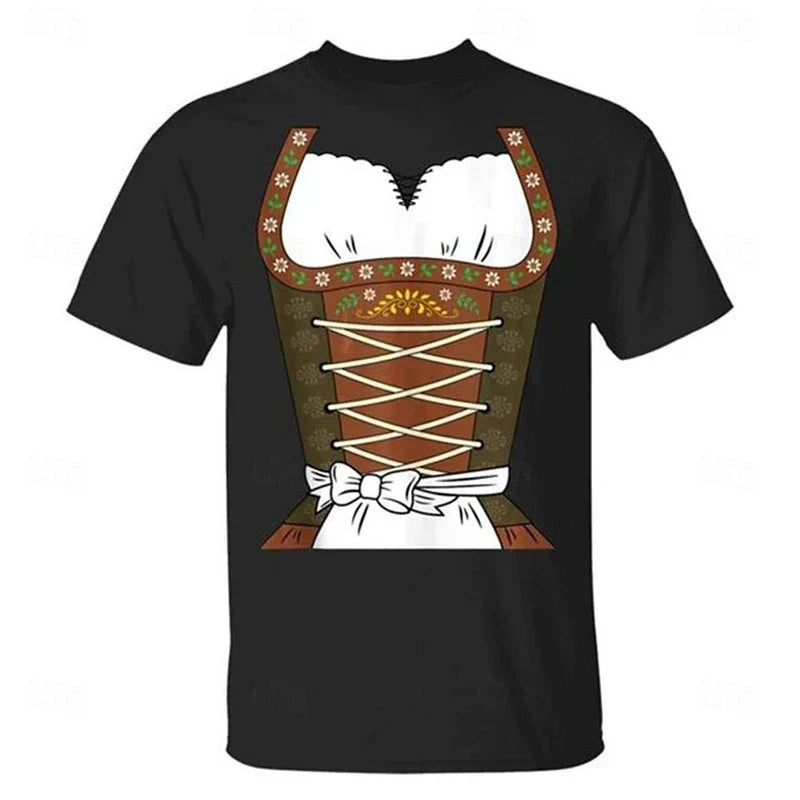Oktoberfest T-shirt Dirndl look 3D print, unisex party shirt