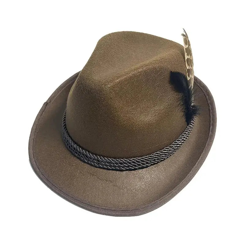 Bavarian traditional Oktoberfest Alpine hat, with feather