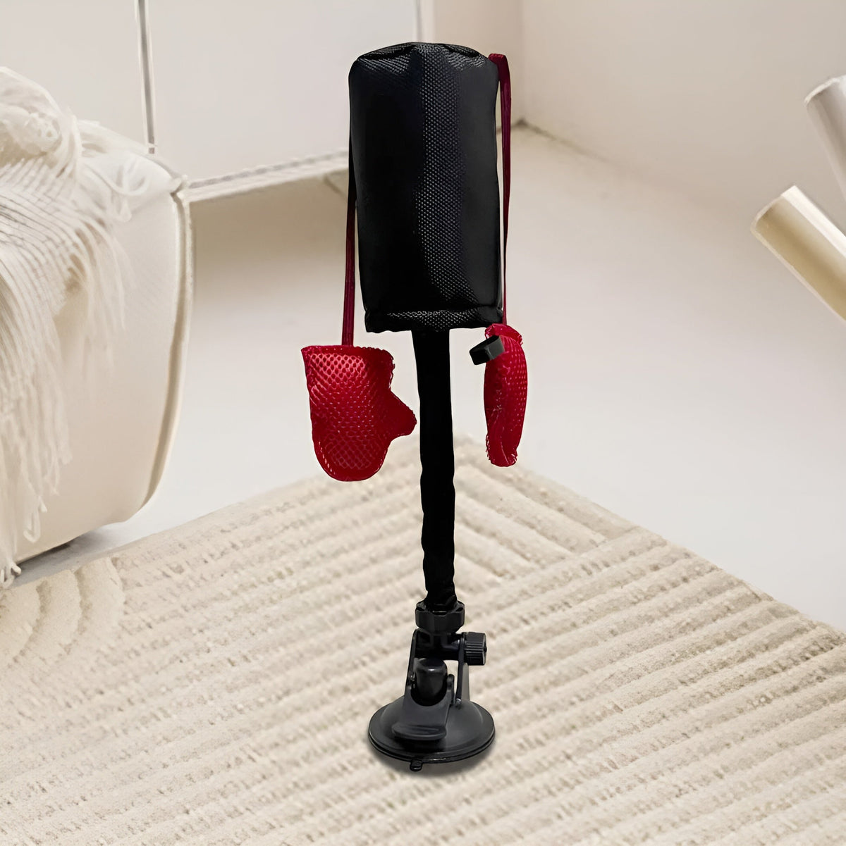 PunchingBag Katzenboxsack mit Saugnapf-Sockel und Boxhandschuhen
