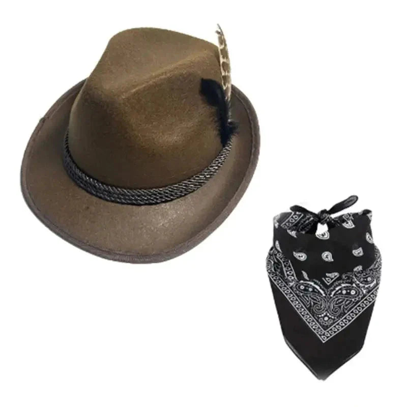 Traditional Oktoberfest Accessory Set, Hat & Scarf, Unisex