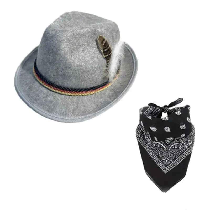 Traditional Oktoberfest Accessory Set, Hat & Scarf, Unisex