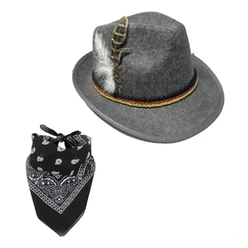 Traditional Oktoberfest Accessory Set, Hat & Scarf, Unisex