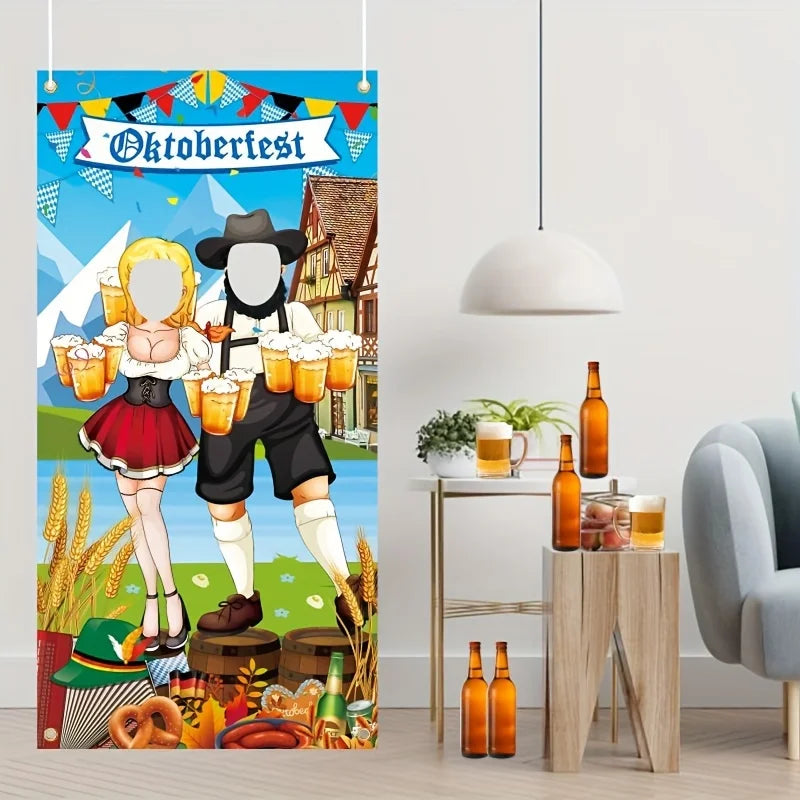 Oktoberfest Photo Backdrop, Waiter & Waitress Photo Booth
