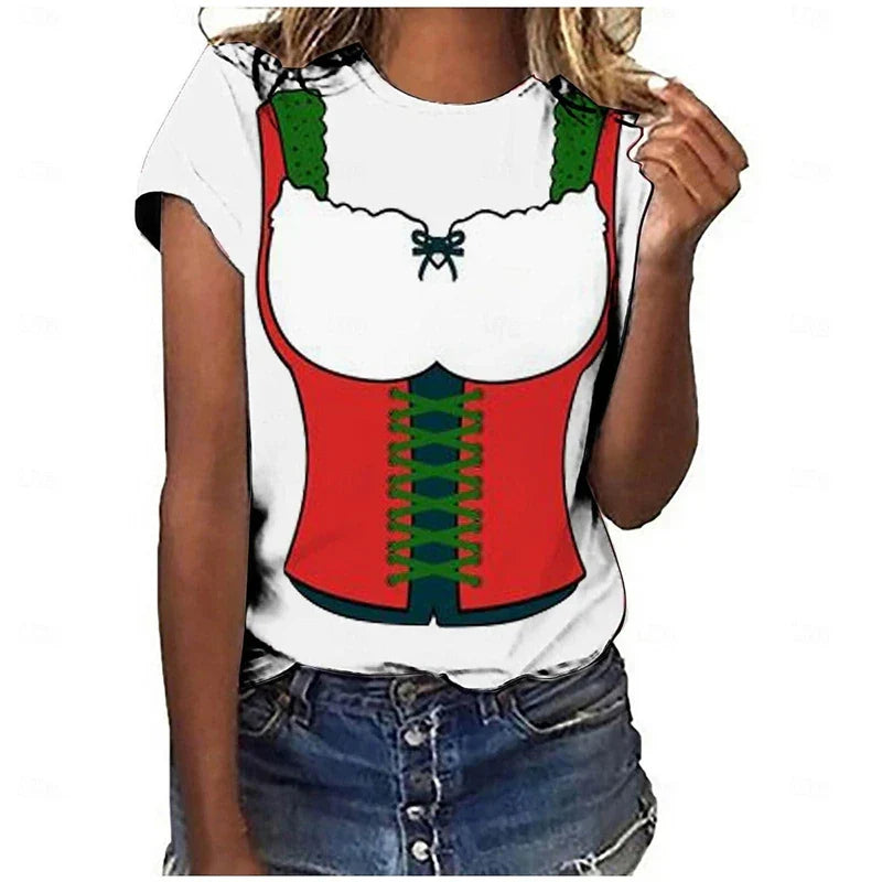 Oktoberfest T-shirt Dirndl look 3D print, unisex party shirt