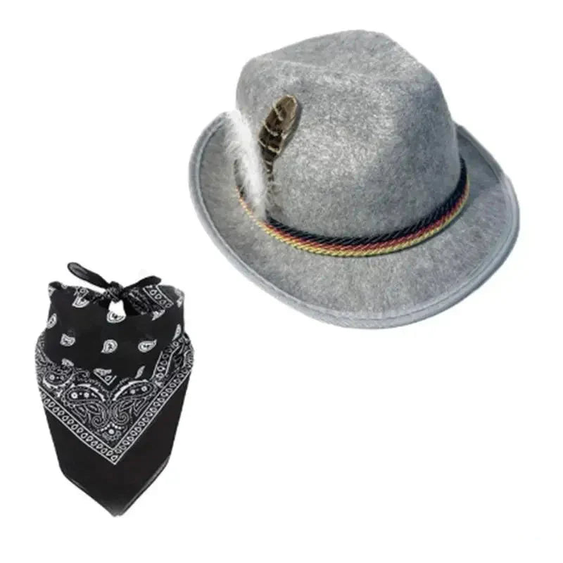 Traditional Oktoberfest Accessory Set, Hat & Scarf, Unisex