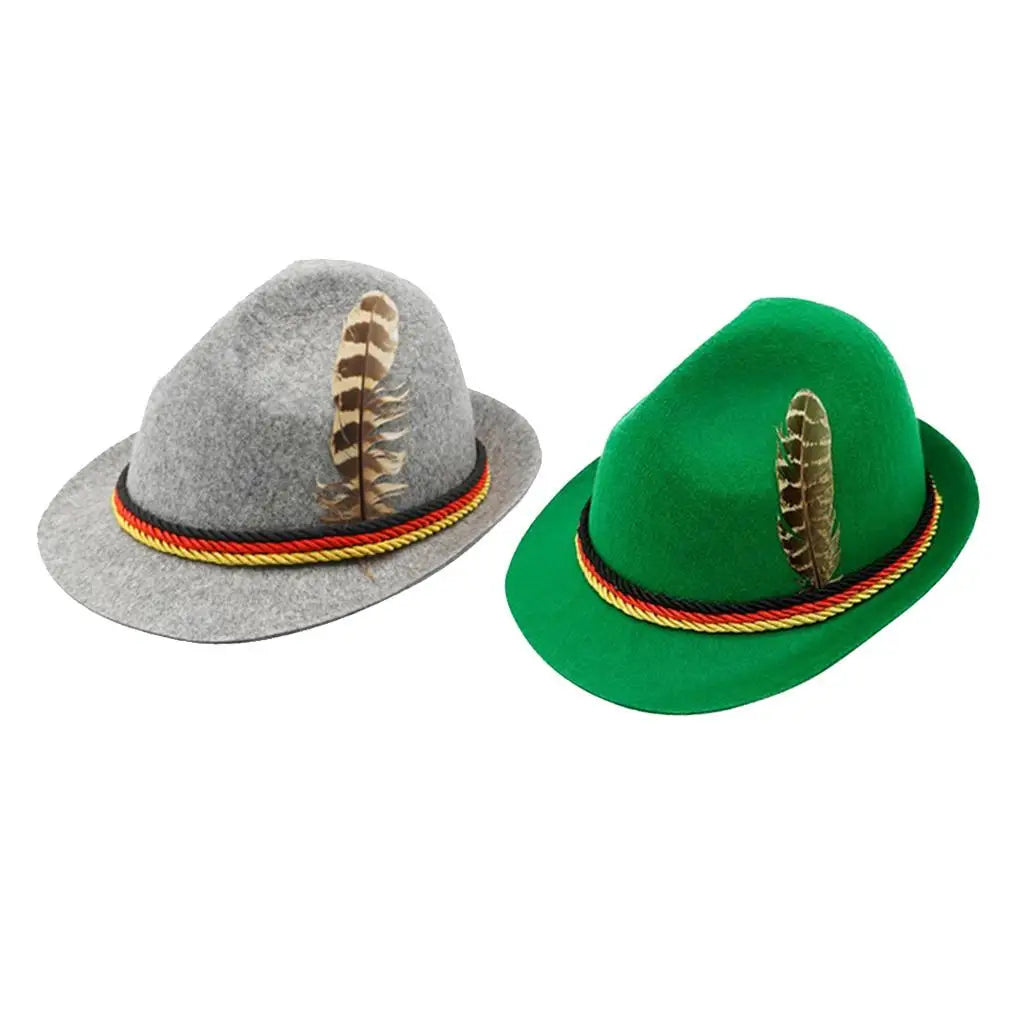 Bavarian traditional hat with feather for Oktoberfest, felt hat unisex