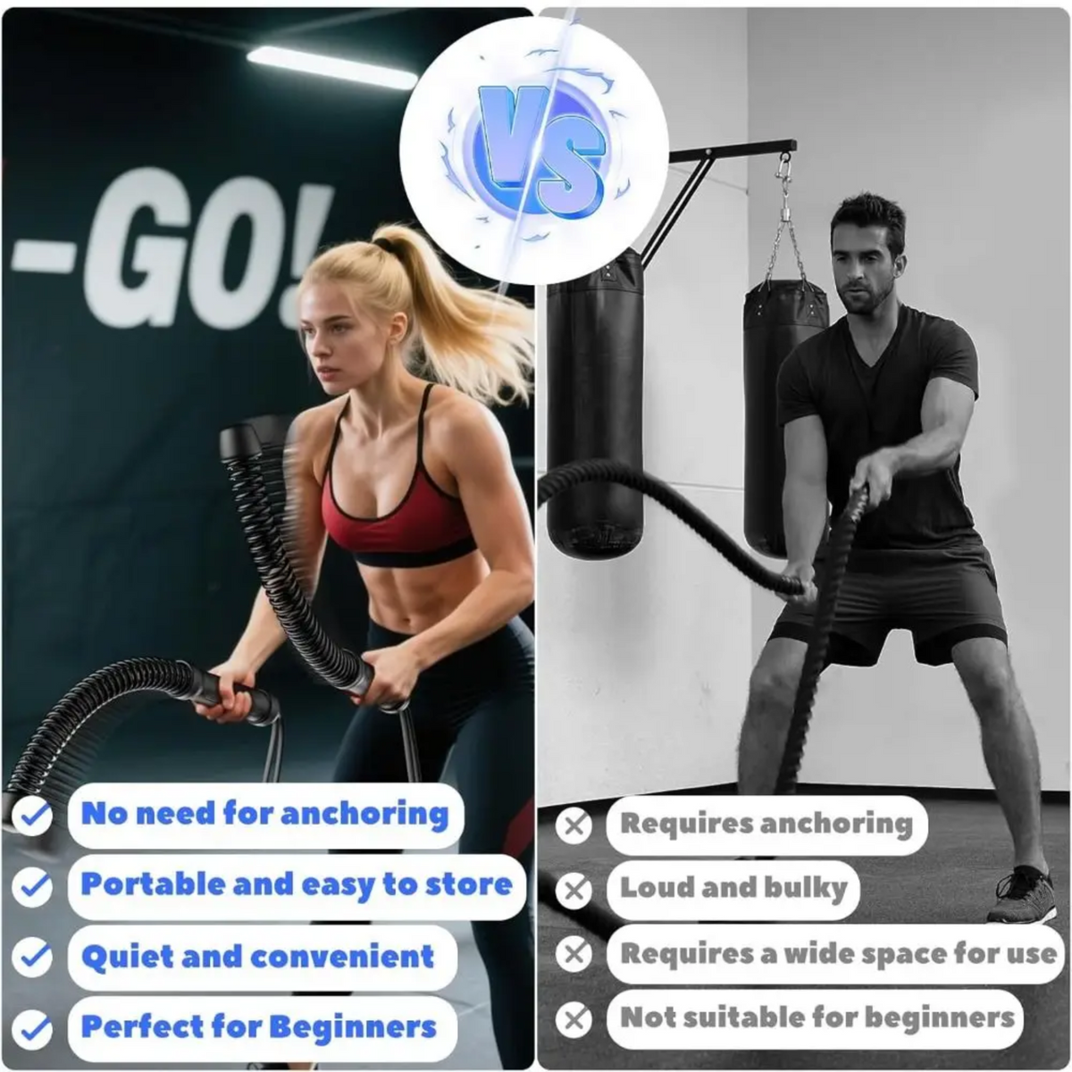 FitnessBar Adjustable Spring Power Trainer for Upper Body