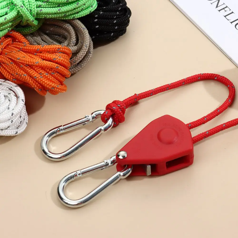 CampingRope in Farbe Orange mit Karabiner
