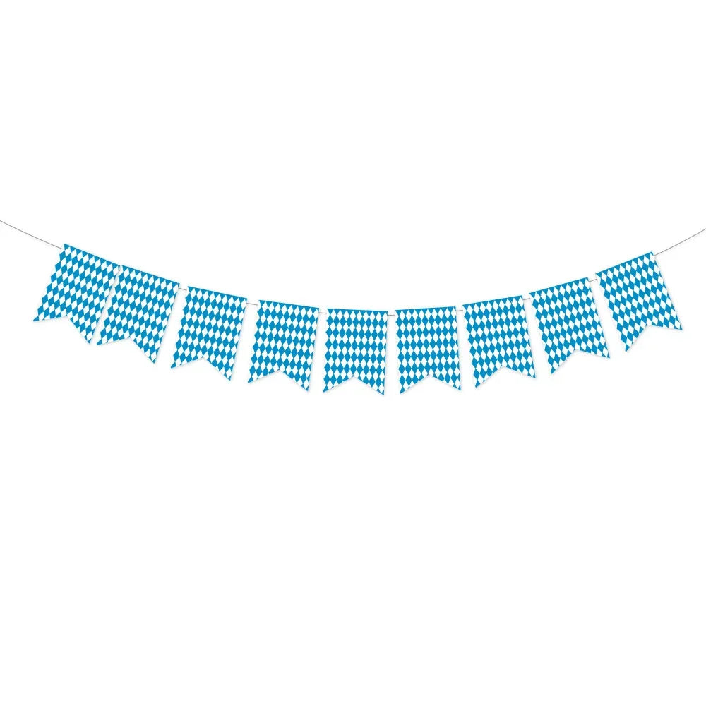 Oktoberfest paper pennant banner, DIY set diamond pattern